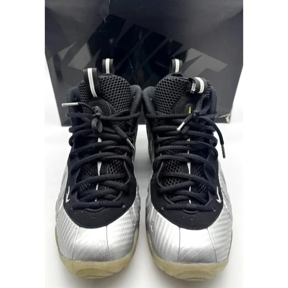 Nike Little Posite Pro GS Metallic Silver Black 644792-007 Youth US 7Y EU40